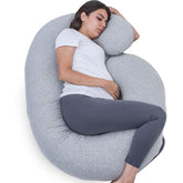 1 MIDDLE ONE pregnancy pillow front view showing the C-shape for full-body support