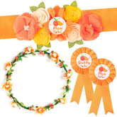 2ooya Little Cutie Citrus maternity sash enhances baby shower photos