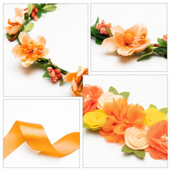 2ooya orange leaf plum wreath headdress adds festive flair