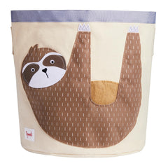 3 Sprouts canvas storage bin toy basket with sloth design for tidy playtime.