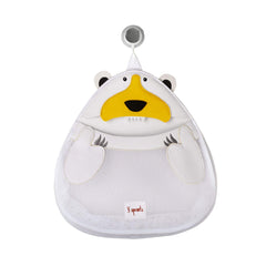 3 Sprouts polar bear hanging bath toy holder keeps toys organized and dry.