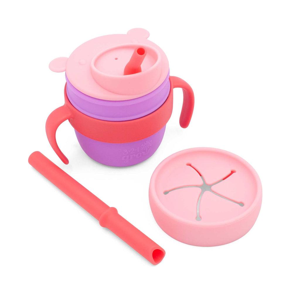321 Grow Easy Learn Drink Snack Set plum cup for early sips and independent use