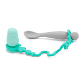 321 Grow Easy Learn spoon with tether keeps meals tidy and within reach.