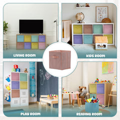4E's Novelty peach storage cube bin adds bright accents and organization.