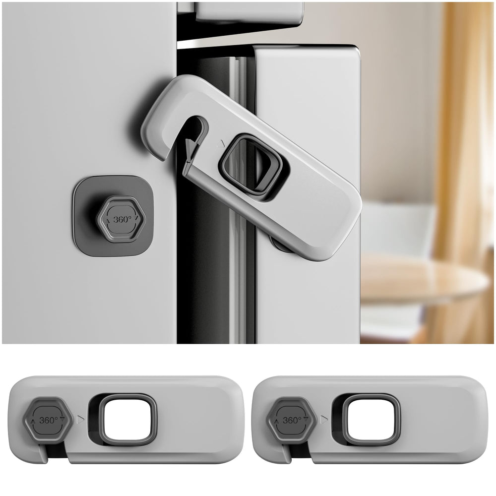 4our Kiddies 2pack fridge locks on a refrigerator door for secure access.