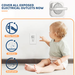 4our Kiddies 3-prong socket covers fit standard outlets and power strips.