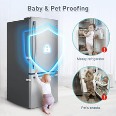 4our Kiddies fridge lock on smooth freezer door, child-safe finish.