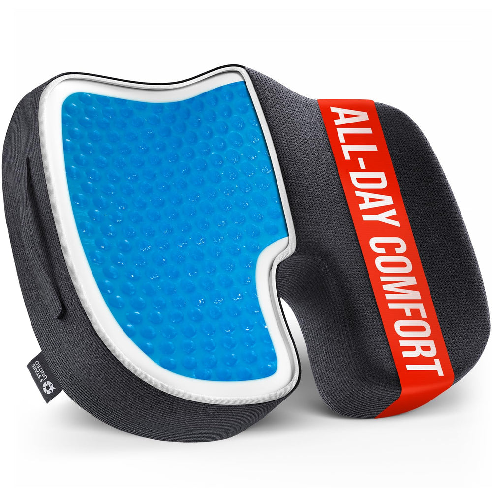 5 STARS UNITED seat cushion provides tailbone support for all-day comfort