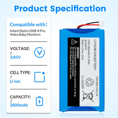 7717 DXR8 Pro battery side profile shows slim, user-friendly design for easy replacement