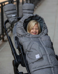 7 A.M. Enfant Stroller Warmmuffs easy installation with hook-and-loop closure.