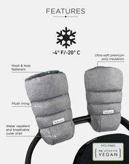 7 A.M. Enfant Warmmuffs water-repellent outer shell keeps hands dry.
