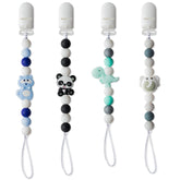 9tilight panda pacifier clip with silicone beads for teething relief