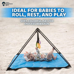 A to Z Adventure Gear Lay and Play Mat prepared for flight travel in bag.