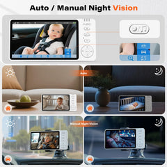 A2C wireless baby car camera night vision preserves visibility in low light.