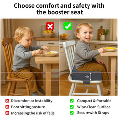 AAAini booster seat features a non-slip bottom to stay in place.