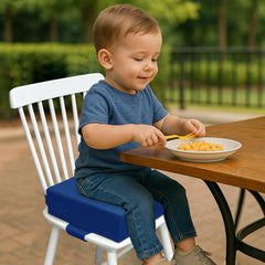 AAAini booster seat safety belts securing to chair backs and seats