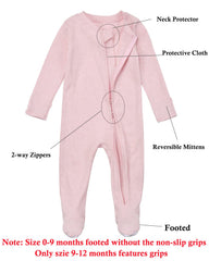 Aablexema dot-pattern baby footie pajamas with breathable cotton textures.
