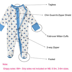 Aablexema two-way zipper design enables quick diaper changes for newborns.
