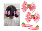 AACKS strawberry hair bows closeup showing bright fruit design and secure clips for all-day wear.