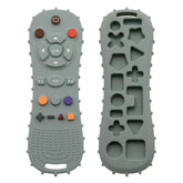 AALFA Baby Teething Toy remote blue, soothing gums for infants.
