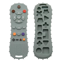AALFA Baby Teething Toy remote blue, soothing gums for infants.