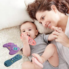 AALFA teething toy game-controller shape, safe silicone for comfortable grip.