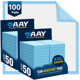 AAY disposable bed pads 30x36 pack-shot showing cloth backing and leak protection.