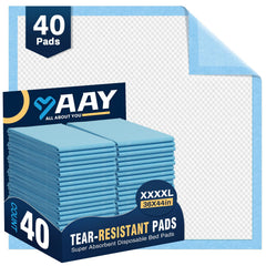 AAY heavy-duty bed pad with tear-resistant backing protecting bedding from leaks.