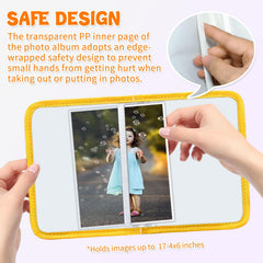 ABCKEY edge-wrapped PP inner pages protect tiny fingers during photo changes.