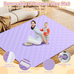 Abdtech baby playpen features breathable mesh for visibility and airflow.
