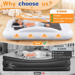 Abdtech bed features high safety bumpers for safer sleeping on the go.