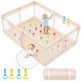 Abdtech playpen apricot large play area keeps babies safe while exploring