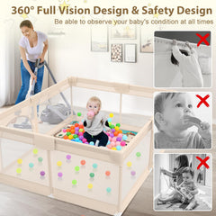 Abdtech playpen apricot portable design for easy relocation