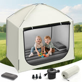 Abdtech inflatable toddler bed with tent setup for travel sleep