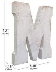 ABELOTS monogram wooden M adds farmhouse charm for wall or desk display.
