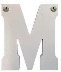 ABELOTS rustic letter M fits nurseries, playrooms, or living spaces with versatile hanging options.