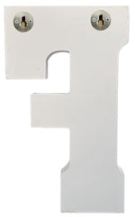 ABELLOTS wall-hung letter F with back keyhole slots enables easy mounting.