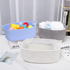 ABenkle basket in a nursery with toys, ideal for tidy play areas.