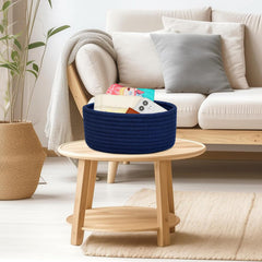 ABenkle boho desktop basket adds charm while housing pencils and remotes.