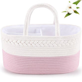 ABenkle diaper caddy cotton rope texture highlighting durable baby organizer storage.