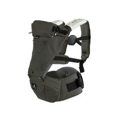 Abiie HUGGS front-facing carry close-up showing ergonomic support for growing babies.