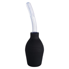Abyclean anal douche bulb in black made from soft silicone for comfortable at-home cleansing.