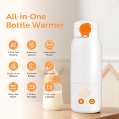 ACABEA warmer with 12oz capacity for multiple feedings.
