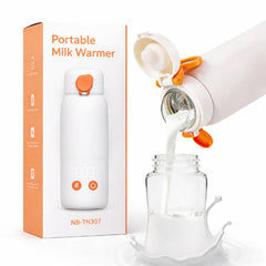 ACABEA portable bottle warmer in a travel-ready setup for on-the-go feeding.
