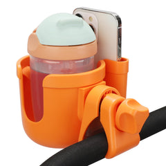 Accmor 2-in-1 cup holder in use holding cup and phone simultaneously