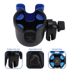 Accmor 360-degree rotatable clamp adapts to different handlebar sizes.