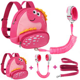 Accmor dinosaur backpack harness front view demonstrates kid-friendly security in crowds.