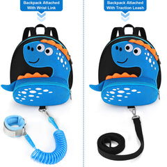 Accmor dinosaur backpack leash worn as a backpack for independent toddlers