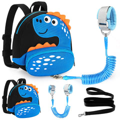 Accmor dinosaur backpack leash front view showing secure, playful toddler accessory