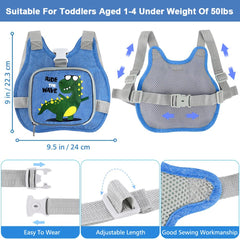 Accmor dinosaur harness back view shows breathable mesh comfort.